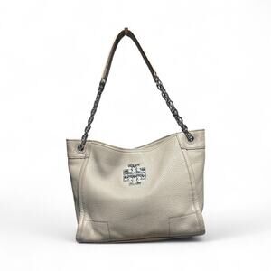 Tory Burch Britten Small Slouchy Tote Bag in French Gray EUC